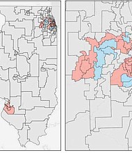 Republican leaders in Illinois are asking a federal court to redraw multiple districts in the Chicago area and Metro East region to create more Latino-
majority and Black-majority districts. Plaintiffs in two other lawsuits have also submitted proposed changes to the maps lawmakers approved earlier this year. Credit: U.S. District Court, Northern District of Illinois