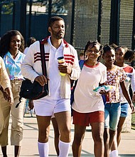 From left, Aunjanue Ellis, Mikayla Bartholomew, Will Smith, Saniyya Sidney, Demi Singleton and Daniele Lawson star as members of the Williams family in the film, “King Richard” that opens Nov. 19.