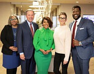Cadence Bank executives including Executive Vice Chairman Paul Murphy (second from left) with Jeremy Norman, CEO of Norman & Associates (far right).
