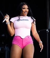 Megan Thee Stallion, performing here in October, is among some of the early Grammy nominees announced.
Mandatory Credit:	Rich Fury/Getty Images
