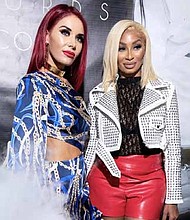 Legacy Records CEO Keishia McLeod (left) with the label’s first female artist, Karlie Redd. Photo by @kpshotit (IG)