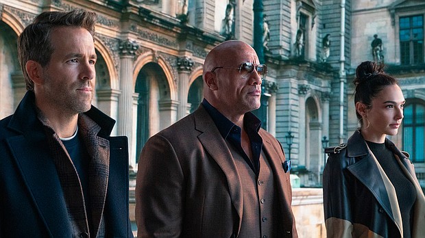 "Red Notice" brought in 328.8 million viewing hours, Netflix reports, topping the previous record held by Sandra Bullock's "Bird Box" in 2018 with 282 million viewing hours.
Mandatory Credit:	Frank Masi/Netflix