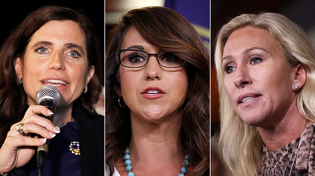 Republican Rep. Marjorie Taylor Greene attacked fellow House Republican Nancy Mace after Mace condemned inflammatory and anti-Muslim comments made by Republican Rep. Lauren Boebert.
Mandatory Credit:	Getty Images/AP