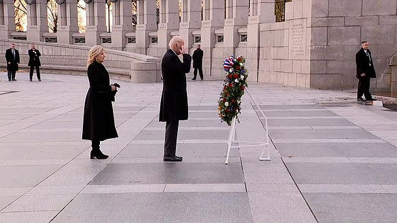 President Joe Biden and first lady Jill Biden visited the World War II Memorial in Washington, DC, early Tuesday morning …