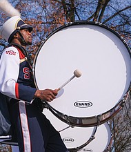 There was music, including from the Virginia State University Trojan Explosion Marching Band...