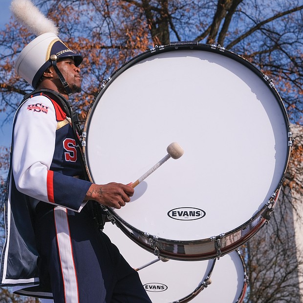 There was music, including from the Virginia State University Trojan Explosion Marching Band...