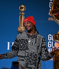Snoop Dogg was a surprise guest at the announcement of the nominations for the Golden Globe Awards.
Mandatory Credit:	Robyn Beck/AFP/Getty Images
Dateline: