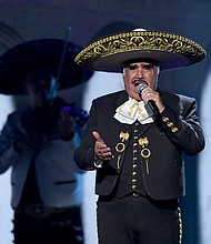 Legendary Mexican singer Vicente Fernandez passes away at age 81. Fernandez was here named Person of the Year by the Latin Recording Academy in 2002.
Mandatory Credit:	Kevin Winter/Getty Images  for LARAS