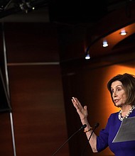 Pelosi speaks during a weekly news conference in February 2020.
Mandatory Credit:	Alex Wong/Getty Images