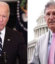 President Joe Biden spoke with Sen. Joe Manchin late last week, according to a source familiar with the conversation, as the President works to secure the West Virginia Democrat's vote for his expansive economic and climate bill he wants passed by the end of the year.
Mandatory Credit:	Getty Images