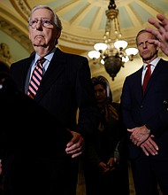 Senate Minority Leader Mitch McConnell, pictured here, on December 14, in Washington, DC says he did not speak to then-White House chief of staff Mark Meadows on January 6 about then-President Donald Trump's inaction as a crowd stormed the US Capitol.
Mandatory Credit:	Chip Somodevilla/Getty Images