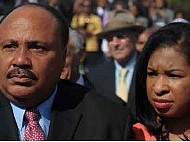 Martin Luther King III, the son of Martin Luther King Jr, and his wife Arndrea Waters King (MANDEL NGAN/AFP via Getty Images)