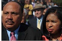 Martin Luther King III, the son of Martin Luther King Jr, and his wife Arndrea Waters King (MANDEL NGAN/AFP via Getty Images)