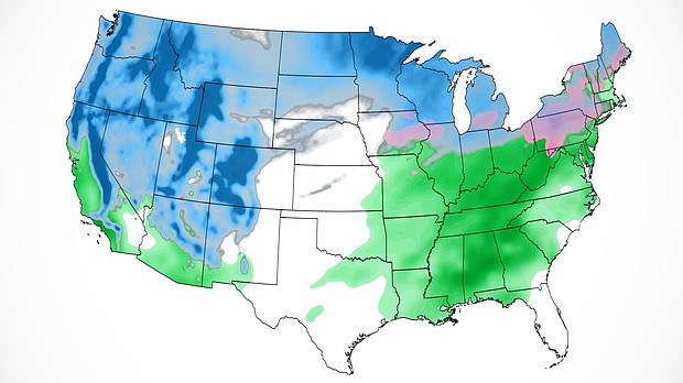 Ice and snow, rain and freezing temperatures will impact millions on their journey home from their holidays.
Mandatory Credit:	CNN Weather