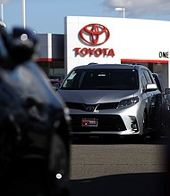 Brand new Toyota cars are displayed on the sales lot at One Toyota of Oakland on February 06, 2019 in Oakland, California.
	Justin Sullivan/Getty Images