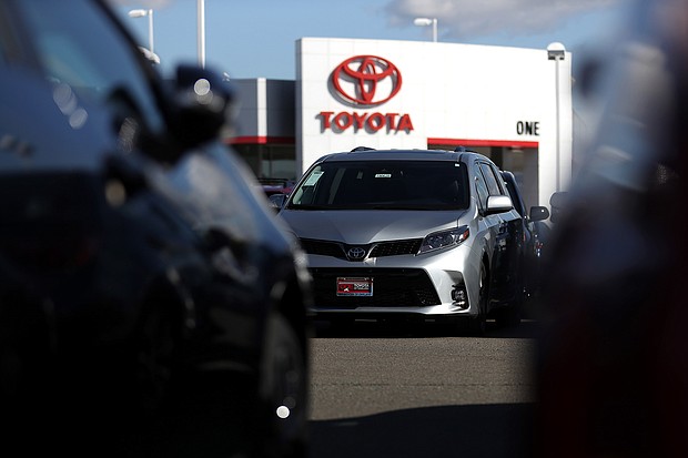 Brand new Toyota cars are displayed on the sales lot at One Toyota of Oakland on February 06, 2019 in Oakland, California.
	Justin Sullivan/Getty Images