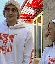 A Hermitage couple celebrated their anniversary at the opening of Middle Tennessee's first Whataburger restaurant.
Mandatory Credit:	WSMV