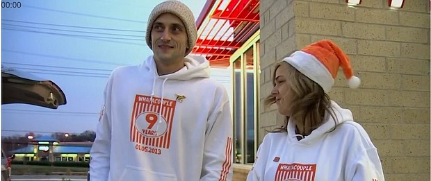 A Hermitage couple celebrated their anniversary at the opening of Middle Tennessee's first Whataburger restaurant.
Mandatory Credit:	WSMV
