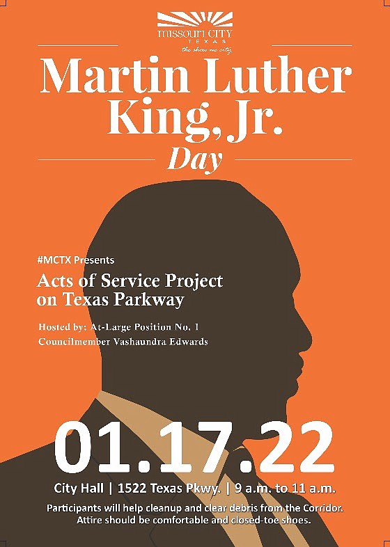 Give back to your community this Martin Luther King Jr Day and volunteer with MCTX At-Large #1 Councilmember Vashaundra Edwards …