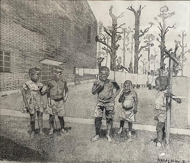 Clark V. Fox, Gott mituns 1888, 1990-95, oil on canvas, 30 x 40 in., courtesy of the artist.