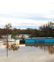 James River floods surrounding area.