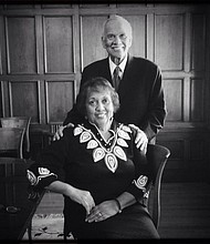 Richmond Free Press founder Raymond H. Boone Sr., and his wife, Jean Patterson Boone, the current publisher, brought their dream to Richmond in 1992. They were photographed together in the Free Press Board Room on April 24, 2014, just weeks before his death on June 3, 2014.