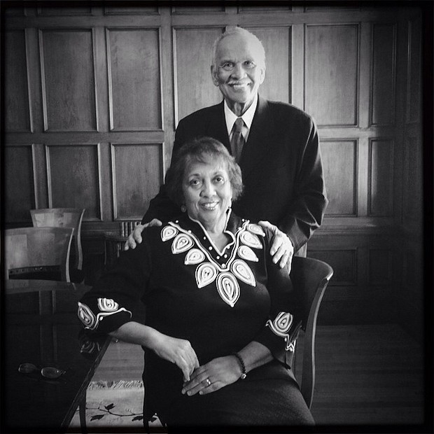 Richmond Free Press founder Raymond H. Boone Sr., and his wife, Jean Patterson Boone, the current publisher, brought their dream to Richmond in 1992. They were photographed together in the Free Press Board Room on April 24, 2014, just weeks before his death on June 3, 2014.