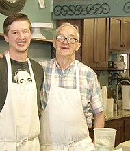 Ben Borsik, left, with his grandpa, Willi Carsten, in 2016. Carsten passed away this week. Carsten was a longtime baker and beloved member of the community of Idaho Falls.
Mandatory Credit:	East Idaho News