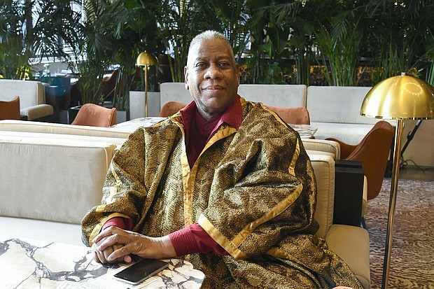 André Leon Talley, the former longtime creative director for Vogue and a fashion icon, pictured here, in New York on February 12, has died at age 73, according to a statement on his official Instagram account.
Mandatory Credit:	Pixelformula/Sipa/Shutterstock