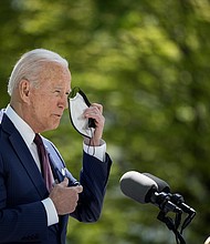 President Joe Biden, pictured here on April 27, 2021 in Washington, DC., signed a national security memorandum to bolster cybersecurity for sensitive computer systems used by the Pentagon and US spy agencies amid an array of hacking threats from foreign governments.
Mandatory Credit:	Drew Angerer/Getty Images