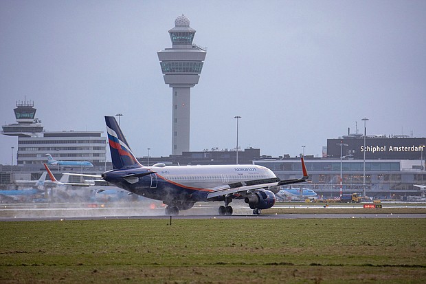 In Europe, the latest generation of high speed mobile networks is being rolled out without a hitch, and pictured, Russian Airlines Airbus A320 aircraft in Amsterdam, the Netherlands on January 5.
Mandatory Credit:	Nicolas Economou/NurPhoto/AP