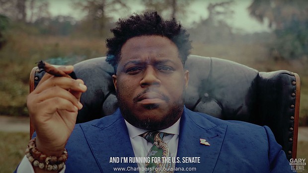 US Senate candidate from Louisiana smokes marijuana in new campaign ad.
Mandatory Credit:	from Gary Chambers, Jr.