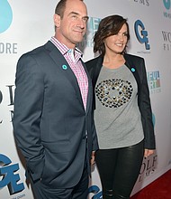 Christopher Meloni and Mariska Hargitay in 2013 and Hargitay says their "SVU" characters may finally get together on screen.
Mandatory Credit:	Charley Gallay/Getty Images