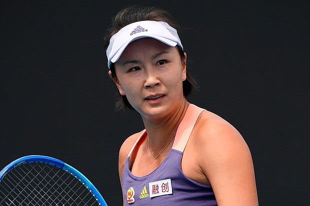 The Australian Open will allow people to wear shirts that say "Where is Peng Shuai?" CEO of Tennis Australia Craig Tiley told Agence France-Presse, on January 25, and pictured, Peng Shuai in Melbourne, Australia on Jan. 21, 2020.
Mandatory Credit:	Andy Brownbill/AP