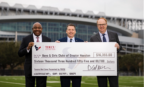Local Youth Win with TDECU Donation as Houston Texans Red Zone Sponsor