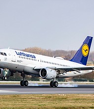 Lufthansa Airbus A319 aircraft as seen flying and landing at Brussels Zaventem International Airport BRU in the Belgian capital on January 30, 2022. Air France and Lufthansa are the latest airlines to suspend flights into Ukraine as fears of a Russian invasion grow.
Mandatory Credit: Nicolas Economou/NurPhoto/Getty Images