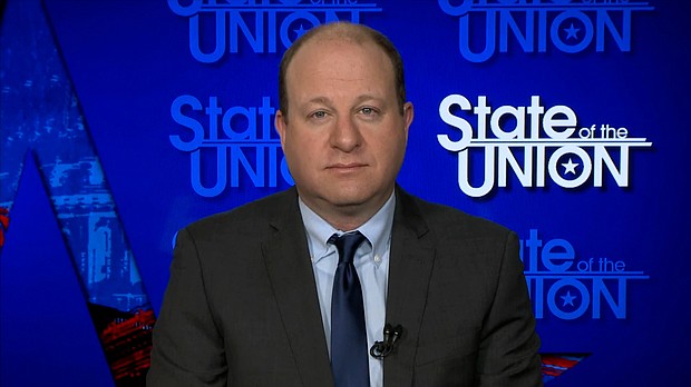 Colorado Governor Jared Polis spoke to CNN's Dana Bash on "State of the Union" on Sunday, February 20.
Mandatory Credit:	CNN