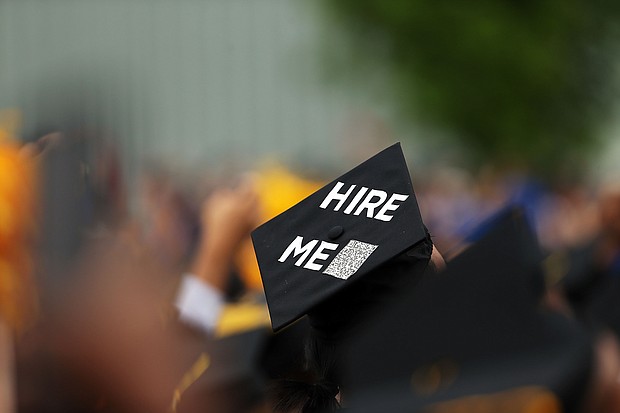 A graduating student's cap declares their future intentions during commencement exercises at City College where First lady Michelle Obama delivered the commencement speech after being presented with an honorary doctorate of humane letters at City College on June 3, 2016 in New York City.
Mandatory Credit:	Spencer Platt/Getty Images