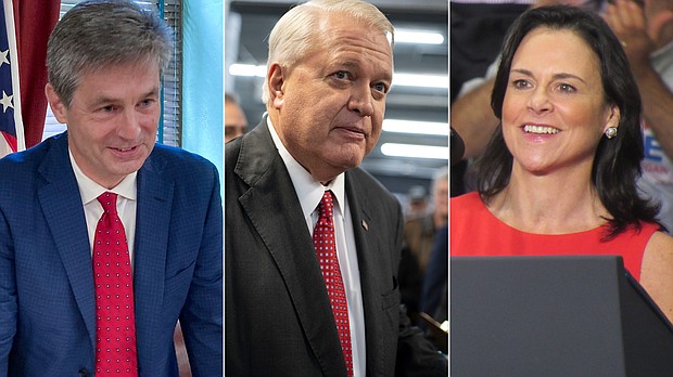 From left, Ohio Republicans Matt Dolan, Mike Gibbons and Jane Timken are among the top self-funding Senate candidates in the 2022 cycle.
Mandatory Credit:	Getty
