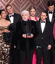 Attendees to the Screen Actors Guild Awards on February 27 showed up for Ukraine in ways big and small.
Mandatory Credit:	Rich Fury/Getty Images