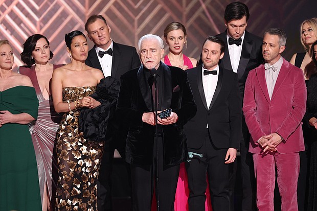 Attendees to the Screen Actors Guild Awards on February 27 showed up for Ukraine in ways big and small.
Mandatory Credit:	Rich Fury/Getty Images