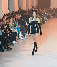 Kendall Jenner models for Off-White during Paris Fashion Week on February 28, 2022 in Paris, France.
Mandatory Credit:	Taylor Hill/WireImage/Getty Images