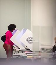 People vote on March 1, in Austin, Texas. Today Texans are headed to the polls to vote in the state's first primary of the 2022 midterm election season.
Mandatory Credit:	Montinique Monroe/Getty Images