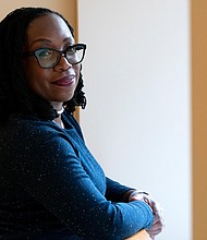 US Supreme Court nominee Judge Ketanji Brown Jackson, seen here on February 18, in Washington, DC, heads to Capitol Hill March 2 for a series of meetings with senators.
Mandatory Credit:	Jacquelyn Martin/AP