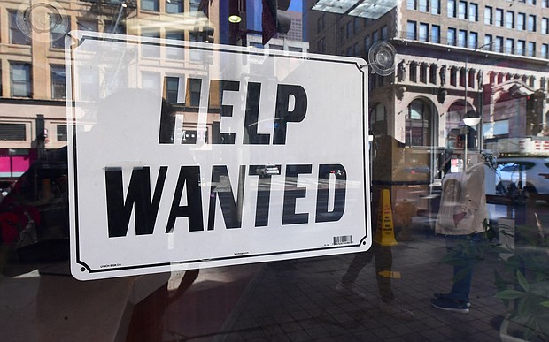 A 'help wanted' sign is posted in front of restaurant on February 4, 2022 in Los Angeles, California. America's worker shortage is far from over: In January, the nation had a record 11.3 million jobs to fill and not enough workers to do so, according to new data from the Bureau of Labor Statistics.
Mandatory Credit:	Frederick J. Brown/AFP/Getty Images