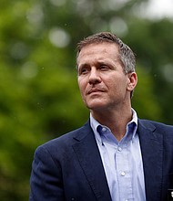 The ex-wife of leading GOP Senate candidate and former Missouri Gov. Eric Greitens alleged he was physically abusive toward his children and her, according to court documents filed Monday.
Mandatory Credit:	Jeff Roberson/AP