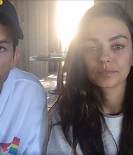 Actors Ashton Kutcher and Mila Kunis announce on Instagram that they have raised over $30 million for Ukrainian refugees fleeing the country amid the ongoing Russian invasion.
Mandatory Credit:	From Instagram