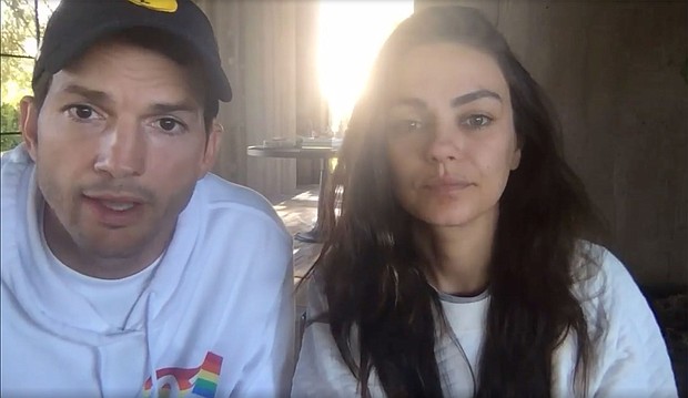 Actors Ashton Kutcher and Mila Kunis announce on Instagram that they have raised over $30 million for Ukrainian refugees fleeing the country amid the ongoing Russian invasion.
Mandatory Credit:	From Instagram