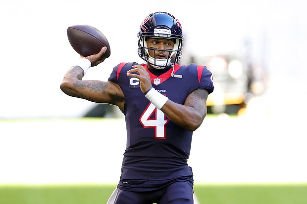 The Cleveland Browns are defending their signing of quarterback Deshaun Watson. Watson is seen here at NRG Stadium in Houston, Texas, in January 2021.
Mandatory Credit:	Carmen Mandato/Getty Images