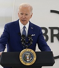 President Joe Biden, seen here in Washington D.C. on March 21, is warning businesses to prepare for possible Russian cyberattacks.
Mandatory Credit:	Patrick Semansky/AP